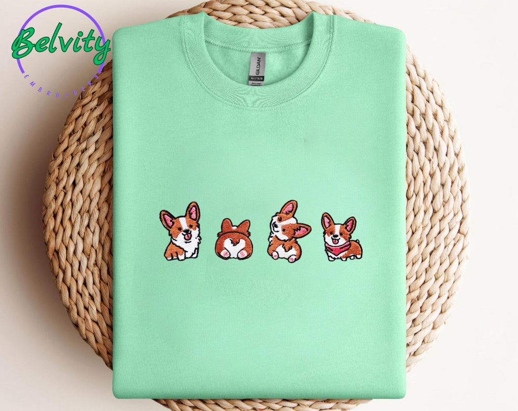Corgi Dog Embroidered Sweatshirt