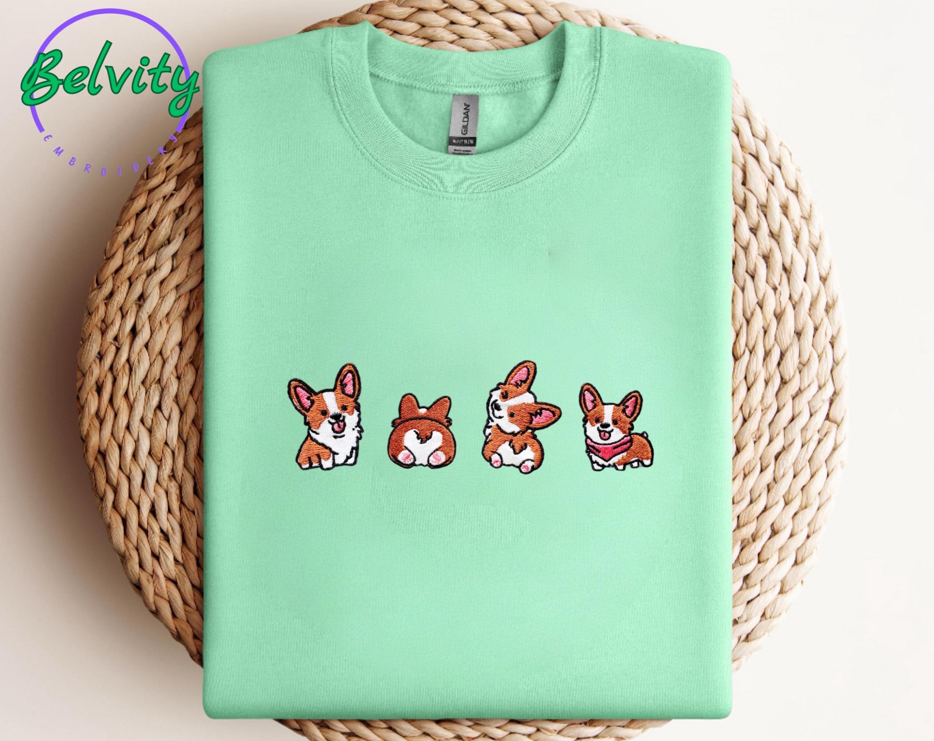 Corgi Dog Embroidered Sweatshirt