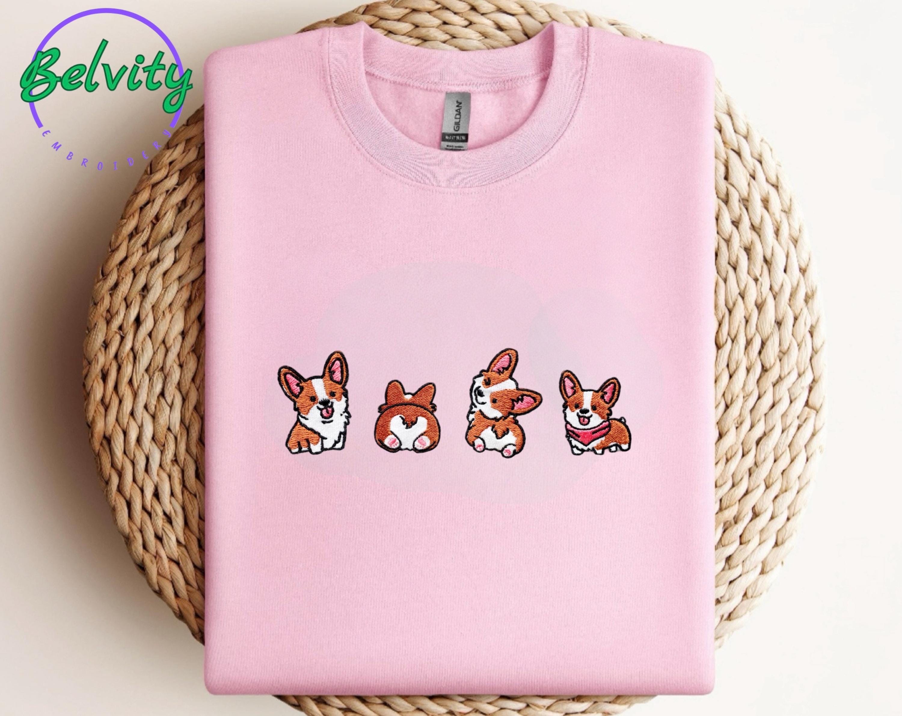 Corgi Dog Embroidered Sweatshirt
