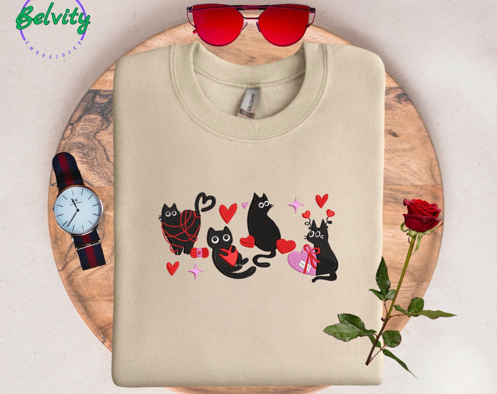 Love Cats Embroidered sweatshirt