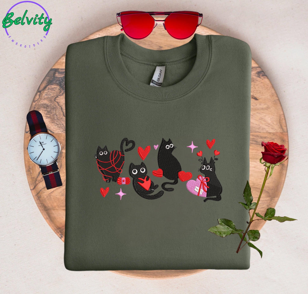 Love Cats Embroidered sweatshirt