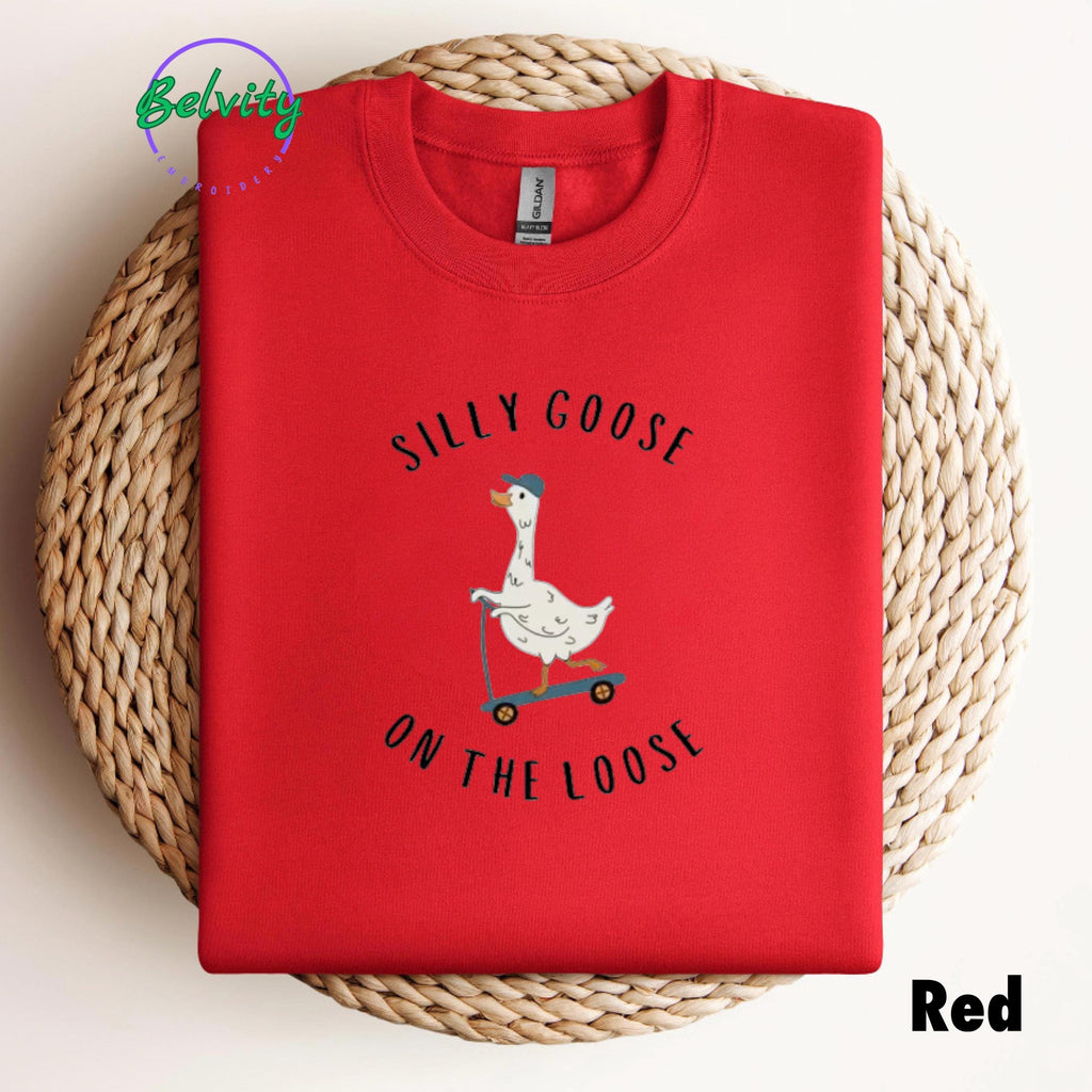 Silly Goose On the Loose Embroidered Sweatshirt