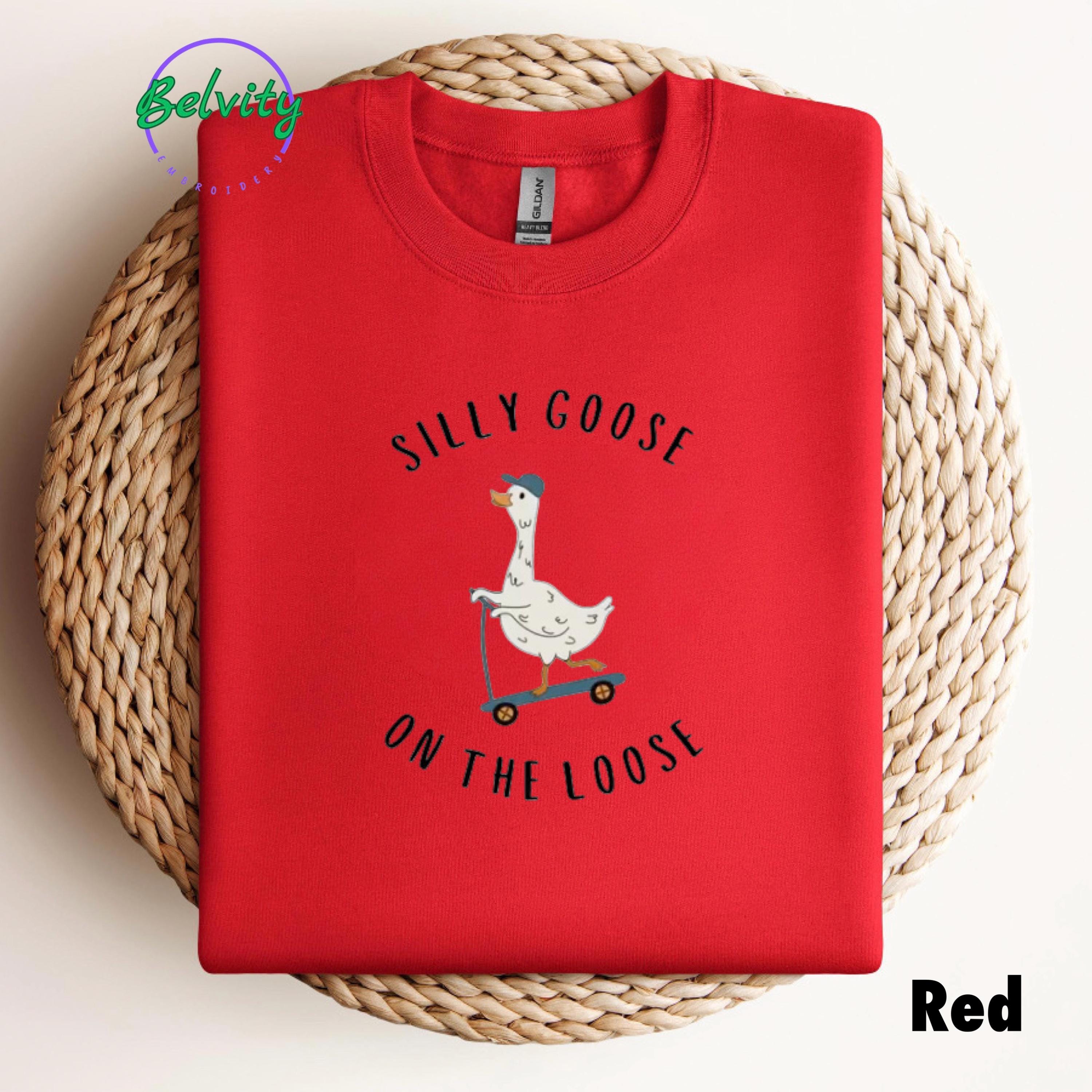 Silly Goose On the Loose Embroidered Sweatshirt