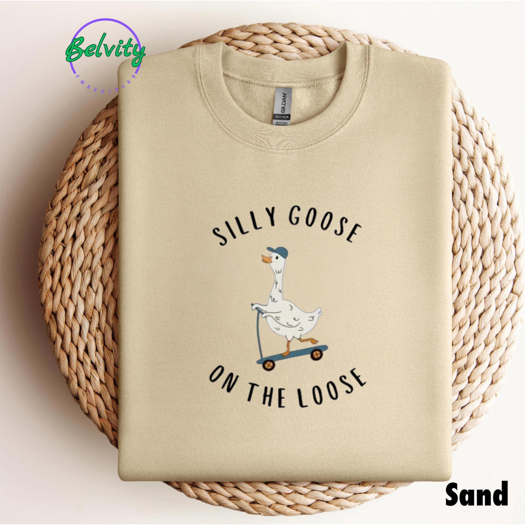 Silly Goose On the Loose Embroidered Sweatshirt