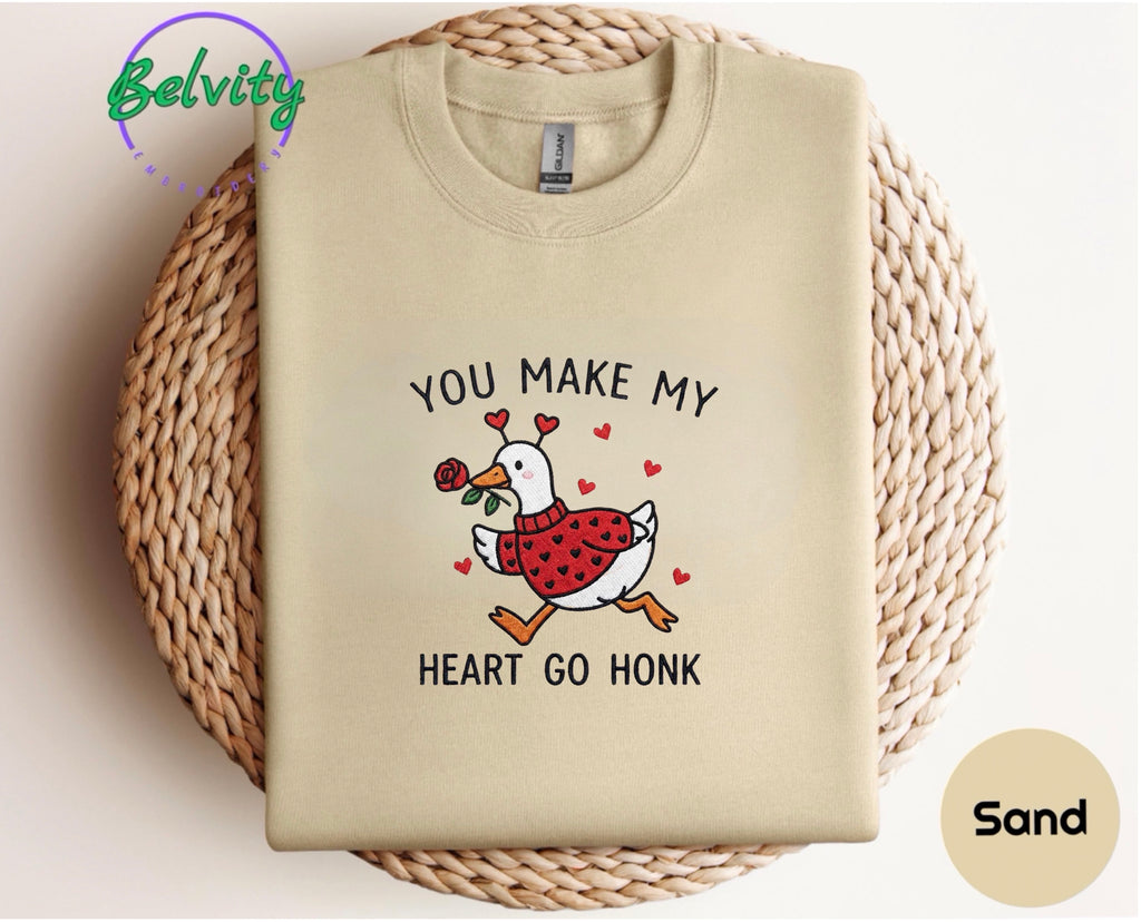 Goose Heart Go Honk Embroidered sweatshirt