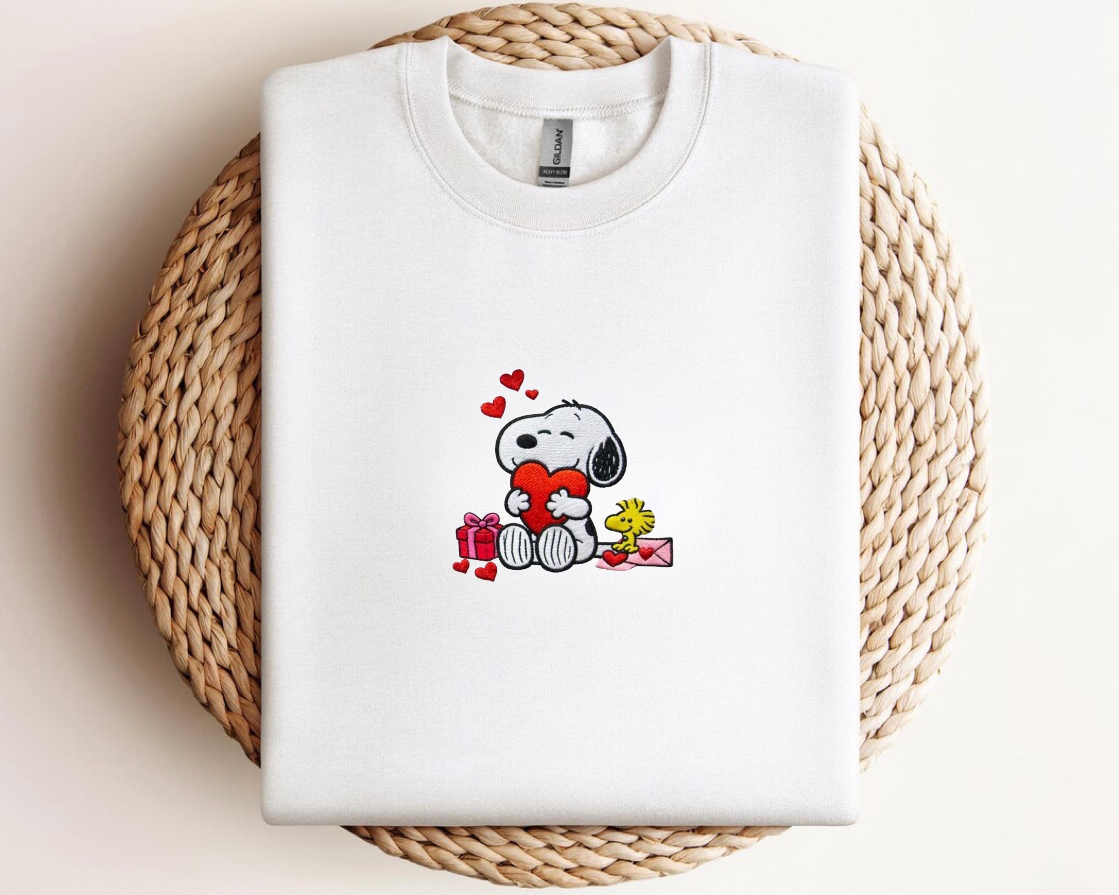Snoopy & Heart Embroidered Sweatshirt