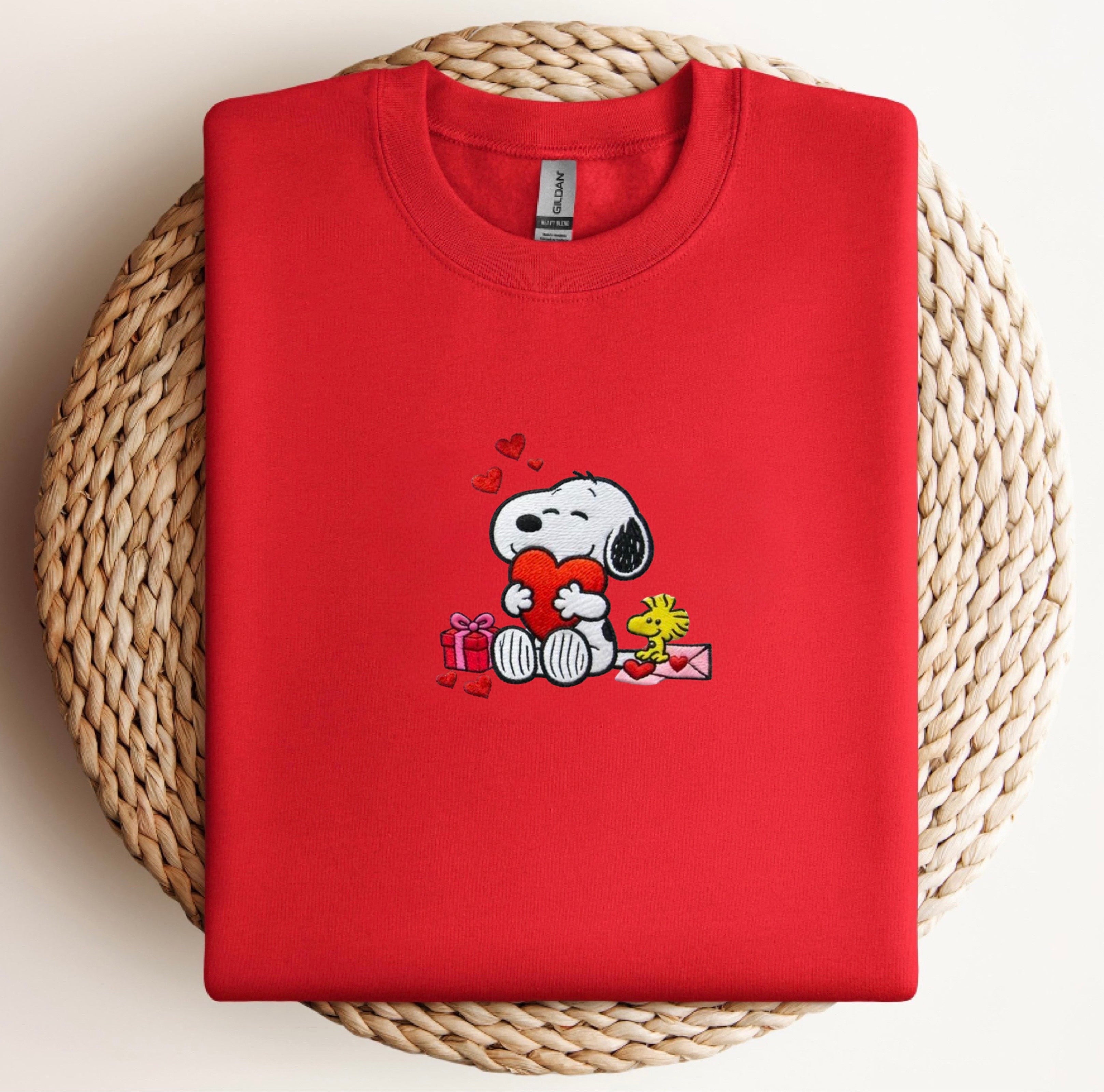 Snoopy & Heart Embroidered Sweatshirt