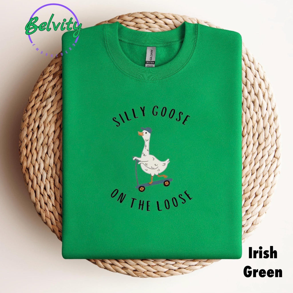 Silly Goose On the Loose Embroidered Sweatshirt