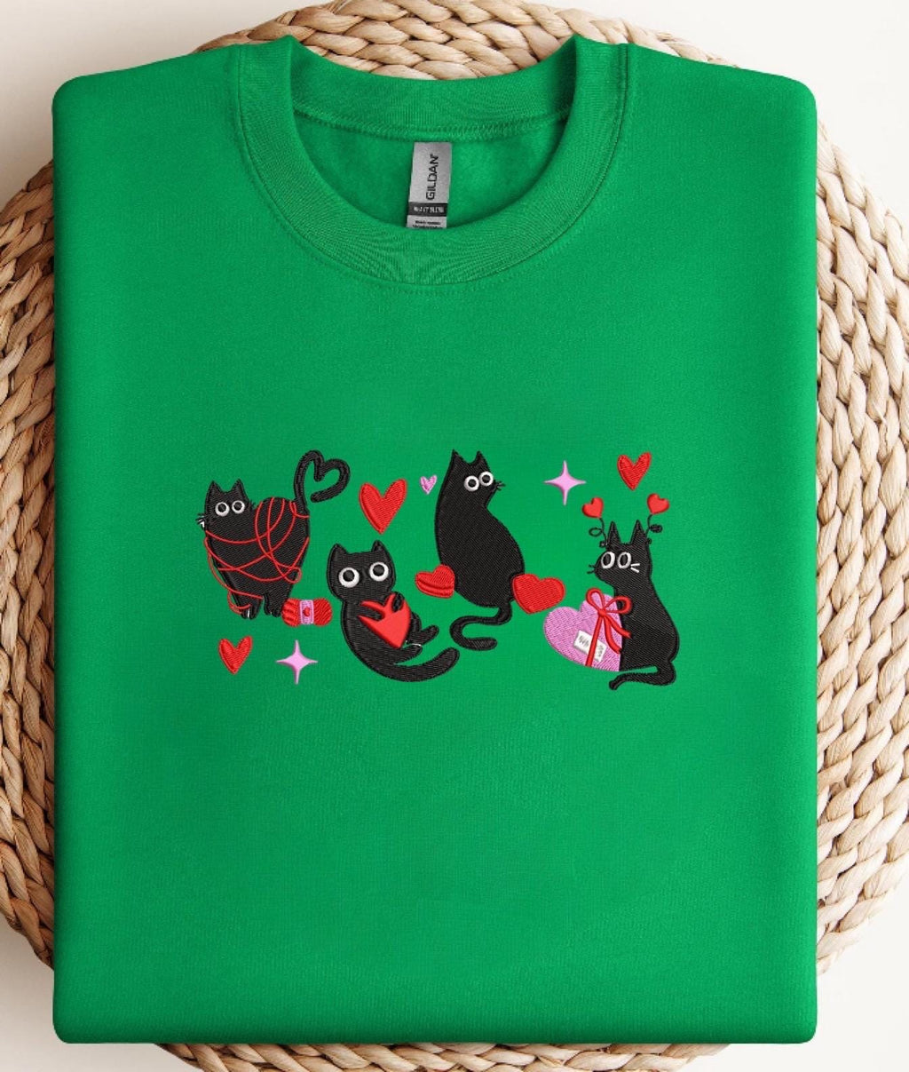 Love Cats Embroidered sweatshirt