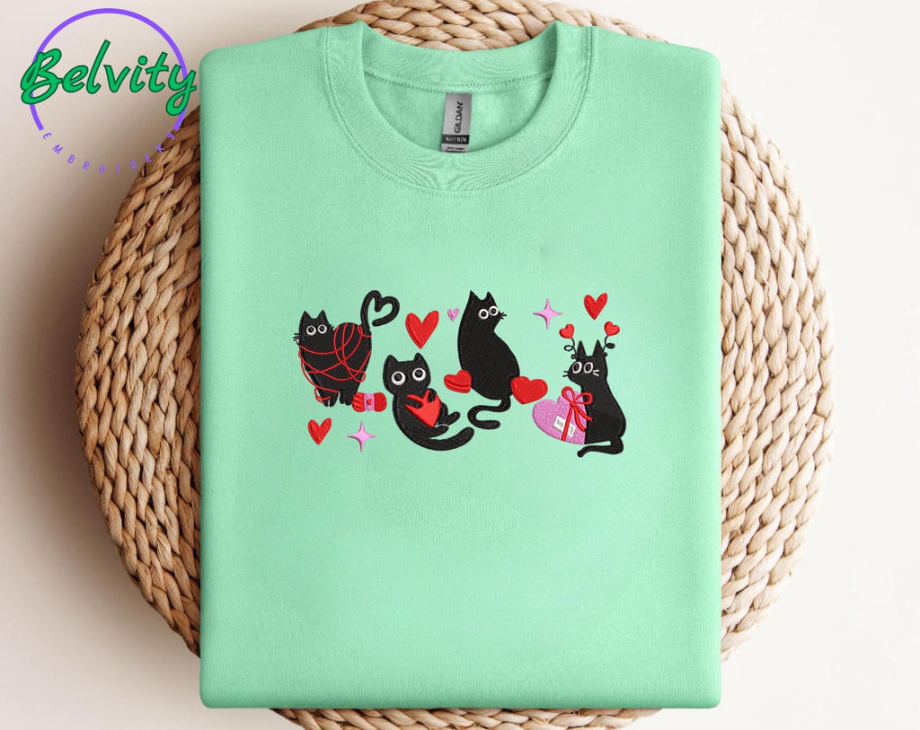 Love Cats Embroidered sweatshirt