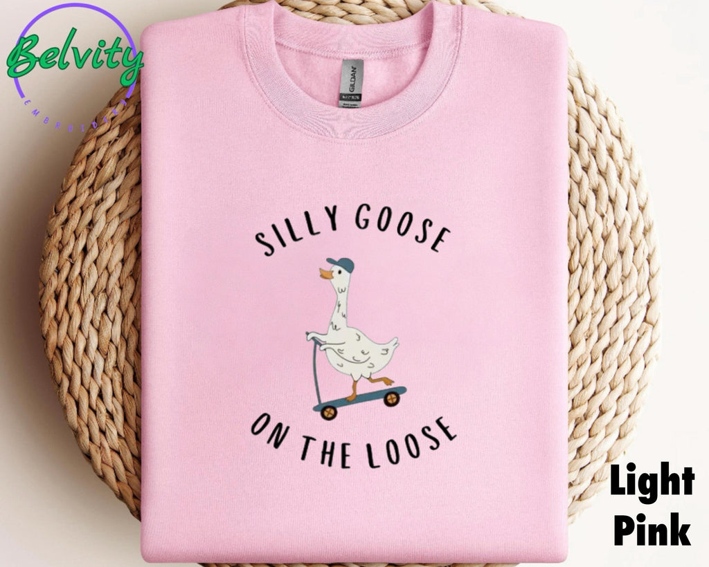 Silly Goose On the Loose Embroidered Sweatshirt
